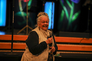 An Attendee sharing her artistic gifts during the Celebration of the Arts at the Well Conference for Creatives