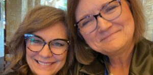 The Well Founder, Kathy Bruins is with Director, Victoria Chapin.