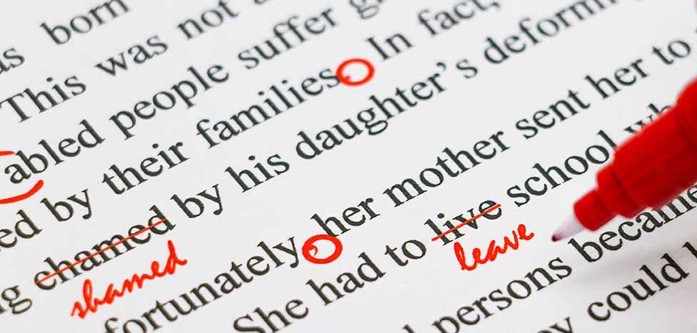 photo of a manuscript being edited