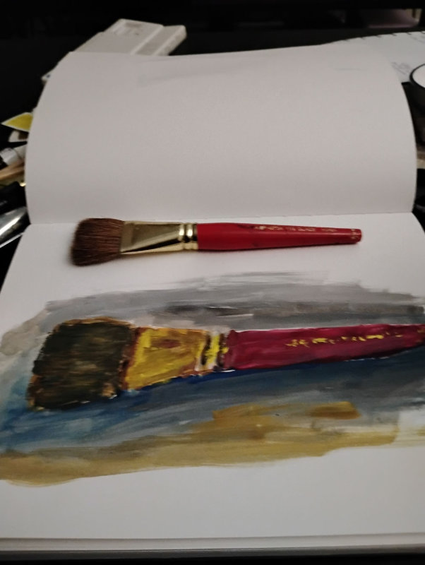 My paint brush, in gouache