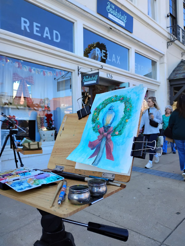 Painting before Christmas in Downtown Thomasville
